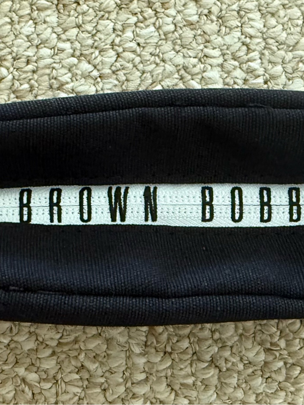 Bobbi Brown zippered canvas cosmetics bag